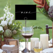 Elegante Minimal-Script-Table-Cards Zahl neun Tischnummer