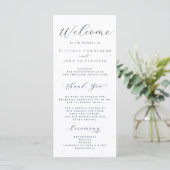Elegante Minimal-Script-Typografie-Hochzeit Programm (Stehend Vorderseite)