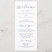 Elegante Minimal-Script-Typografie-Hochzeit Programm (Vorderseite)