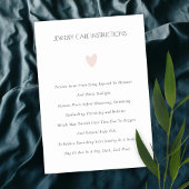 Elegante Minimal Simple Blush Heart Juwelry Care Visitenkarte