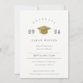 Elegante Minimal Simple Gold Foil Graduation Party Einladung (Vorderseite)
