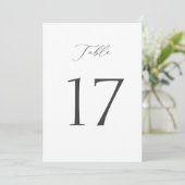 Elegante Minimal-Tabellennummern 1–19 Einladung (Stehend Vorderseite)