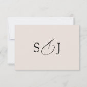 Elegante Minimal Taupe Moderne RSVP Karte (Rückseite)