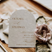 Elegante Minimal Terracotta Neutrale Hochzeit Einladung