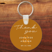 Elegante Minimal Tiger's Eye Moderne Hochzeit Schlüsselanhänger (Vorderseite)