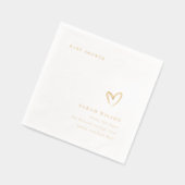 Elegante Minimal Topographie Herz Babydusche Servietten Mit Folie (Links)