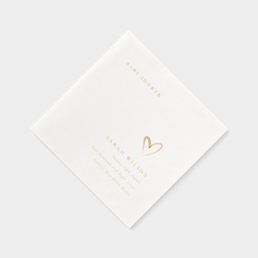 Elegante Minimal Topographie Herz Babydusche Servietten Mit Folie (Rechts)