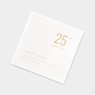 Elegante Minimal Topographie Hochzeit Jubiläum Servietten Mit Folie
