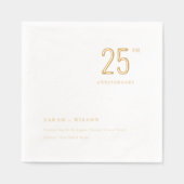 Elegante Minimal Topographie Hochzeit Jubiläum Servietten Mit Folie (Vorderseite)