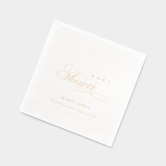 Elegante Minimal Topographie Script Kinderdusche Servietten Mit Folie (Links)