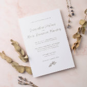 Elegante Minimal Tropical Leaf Calligraphy Wedding Einladung