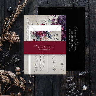 Elegante Minimal Typografie Red Wedding Einladungsbanderole