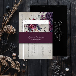 Elegante Minimal Typografy Maroon Wedding Einladungsbanderole