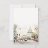 Elegante Minimal Washington DC Wassercolour Weddin RSVP Karte (Rückseite)