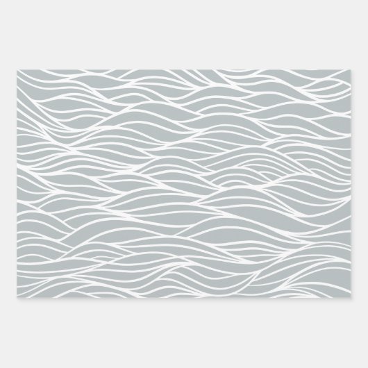 Elegante Minimal Water Waves Geschenkpapier Set (Vorderseite 3)