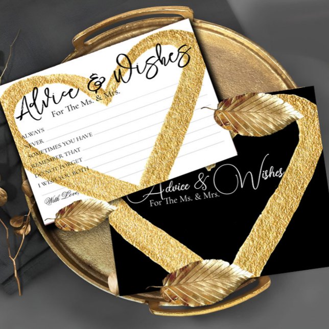 Elegante Minimal Wedding Advice wünscht Karten (Von Creator hochgeladen)