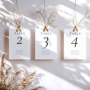 Elegante Minimal Wedding Guest Names Tischnummer