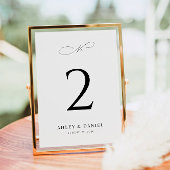 Elegante Minimal Wedding Tischnummer