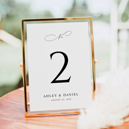 Elegante Minimal Wedding Tischnummer