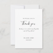 Elegante Minimal White Black Stilvolle muslimische Dankeskarte (Vorderseite)