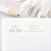 Elegante Minimal White Gold Monogram Wedding Retur (Insitu)