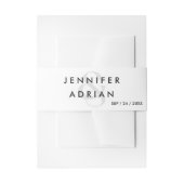 Elegante Minimal White Modern Wedding Einladungsbanderole (Vorderseite Beispiel)