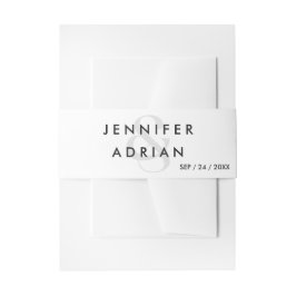 Elegante Minimal White Modern Wedding Einladungsbanderole