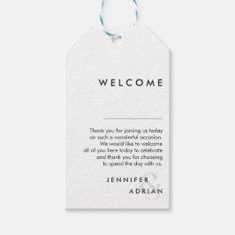 Elegante Minimal White Modern Wedding Gift Tags Geschenkanhänger