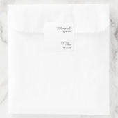 Elegante Minimal White Modern Wedding Quadratischer Aufkleber (Tasche)