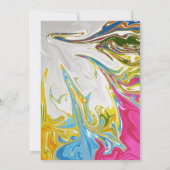 Elegante minimale Abstrakte Hochzeit mit bunten Ma Einladung (Rückseite)