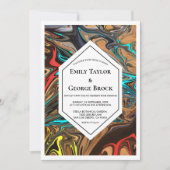 Elegante minimale Abstrakte Hochzeiten Einladung (Vorderseite)