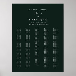 Elegante minimale Alphabetische Sitzkarte Poster