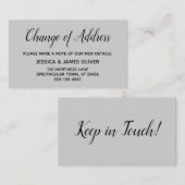 Elegante, minimale Änderung der Address Gray Card Begleitkarte (Vorne/Hinten)