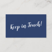 Elegante, minimale Änderung der "Address Navy Blue Begleitkarte (Rückseite)