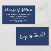Elegante, minimale Änderung der "Address Navy Blue Begleitkarte (Vorne/Hinten)