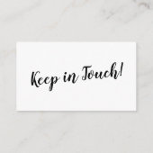 Elegante, minimale Änderung der Einsteckkarte für Begleitkarte (Rückseite)