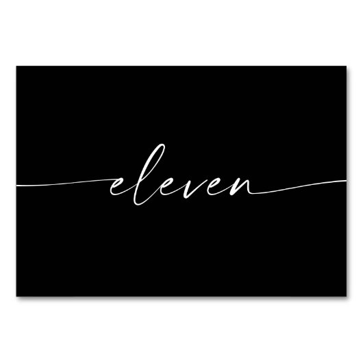Elegante minimale Anzahl an Skriptkarten Zahlen El Tischnummer (Rückseite)