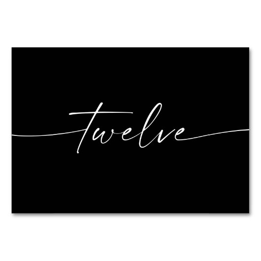 Elegante minimale Anzahl an Skriptkarten Zahlen Zw Tischnummer (Rückseite)