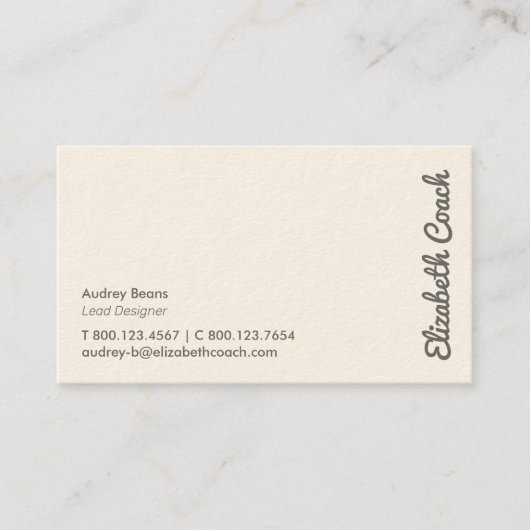 Elegante minimale Berufliche Visitenkarte (Vorderseite)