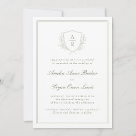Elegante Minimale Blätter Hochzeit Einladung