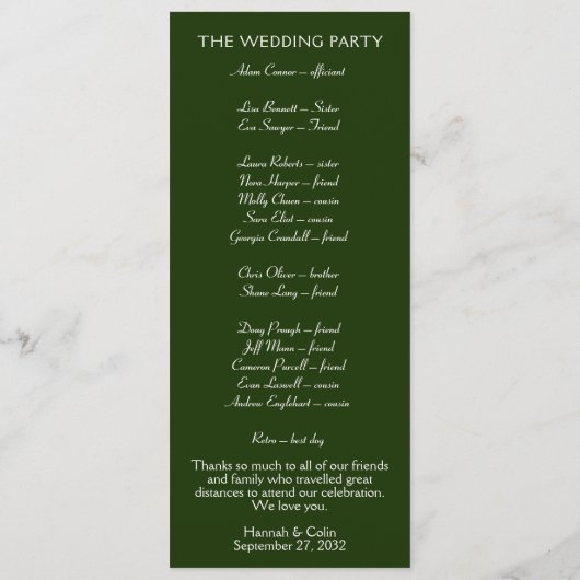 Elegante minimale Blätter rahmen den grünen Olive Programm (Rückseite)