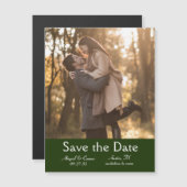 Elegante Minimale Blätter Save the Date grün gesta Magnetkarte (Vorne/Hinten)