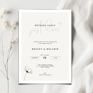 Elegante Minimale Blumen Hochzeit Nichts Besondere Einladung