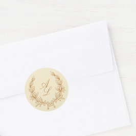 Elegante Minimale Botanische Krustenhochzeit Runder Aufkleber