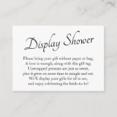 Elegante, minimale Bridal Display Duschkarte Begleitkarte (Vorderseite)