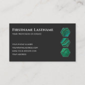 Elegante minimale dunkelgraue Kristallhexagonen Visitenkarte (Rückseite)