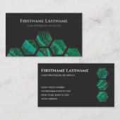 Elegante minimale dunkelgraue Kristallhexagonen Visitenkarte (Vorne/Hinten)