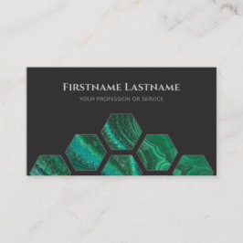 Elegante minimale dunkelgraue Kristallhexagonen Visitenkarte