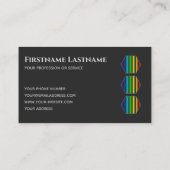 Elegante minimale dunkelgraue Regenbogenfarben Hex Visitenkarte (Rückseite)