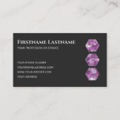 Elegante minimale dunkelgraue violette Amethysthex Visitenkarte (Rückseite)